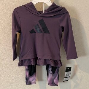 Adidas Plum Hoodie and Leggings Set